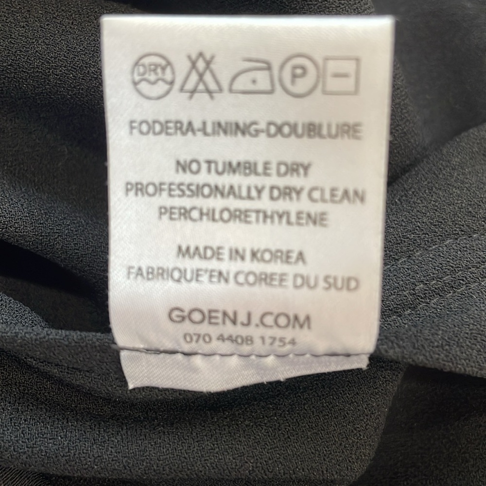 GOEN J. Black Trouser Pantss Size 4 Small Layer Look With High Leg Side Slit EUC - Picture 10 of 10